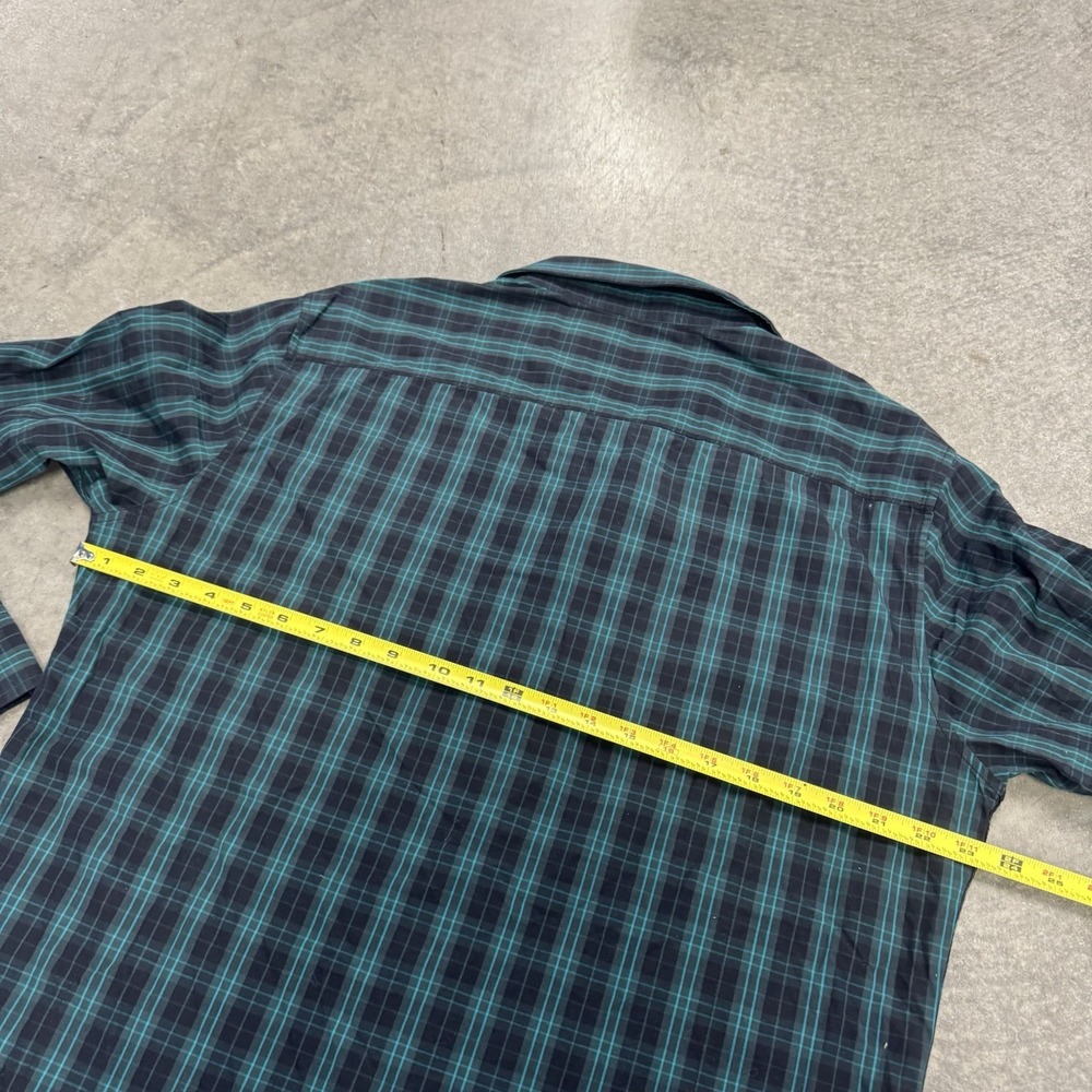 Helix Modern Fit Shirt Mens Button Green Black Plaid Long Sleeve Cotton XL - Picture 7 of 8